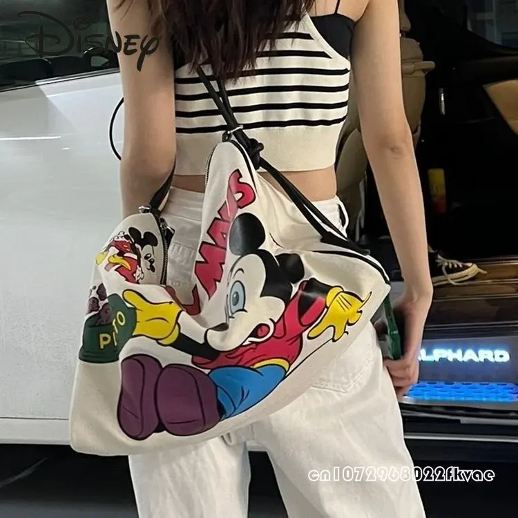 Disney Mickey nowa torba podróżna Unisex moda duża pojemność damska torba Crossbody kreskówka wielofunkcyjna torba sportowe rekreacyjne