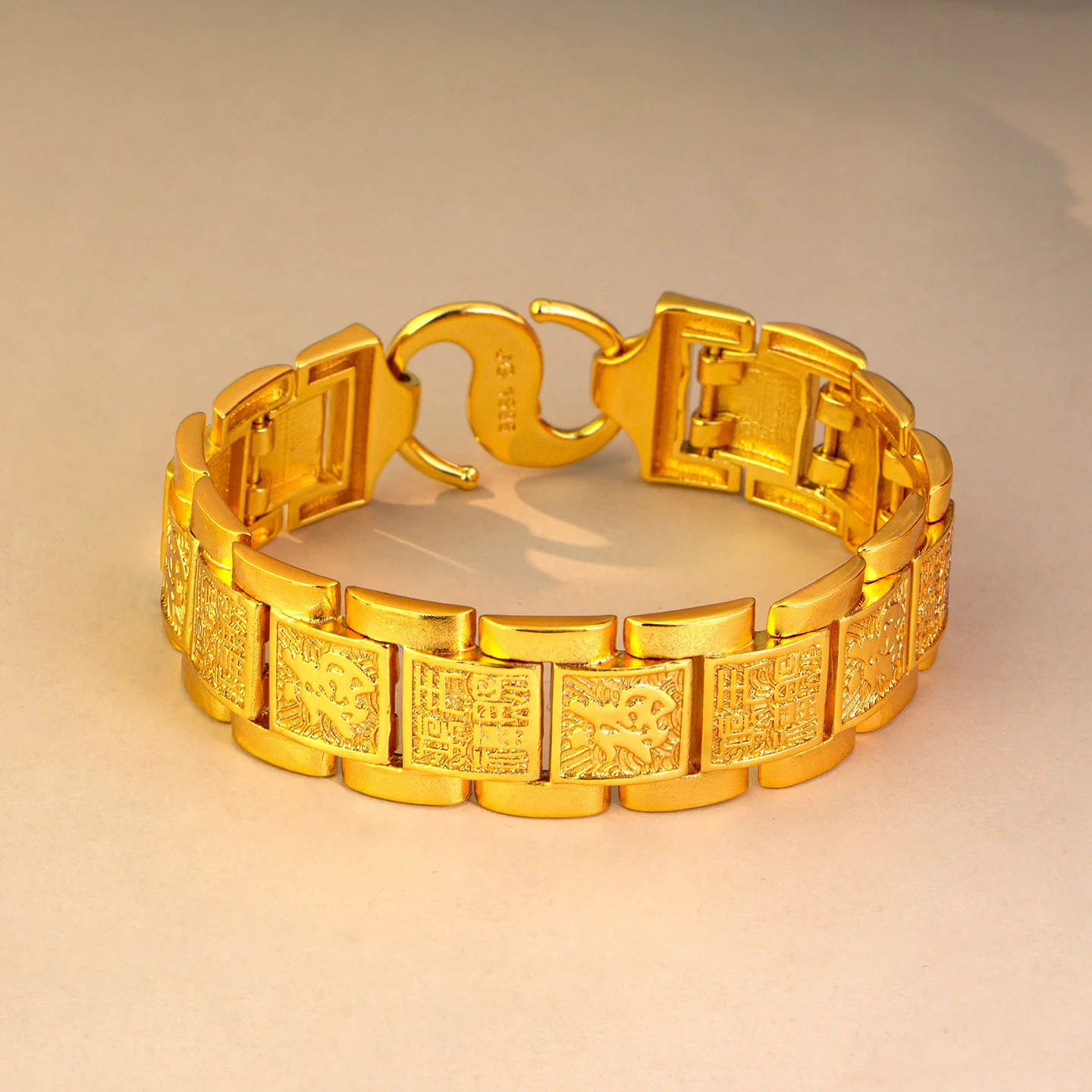 Gold store 24K real gold God-given Hongfu bracelet men's fashion trend luxury watch Fu bracelet