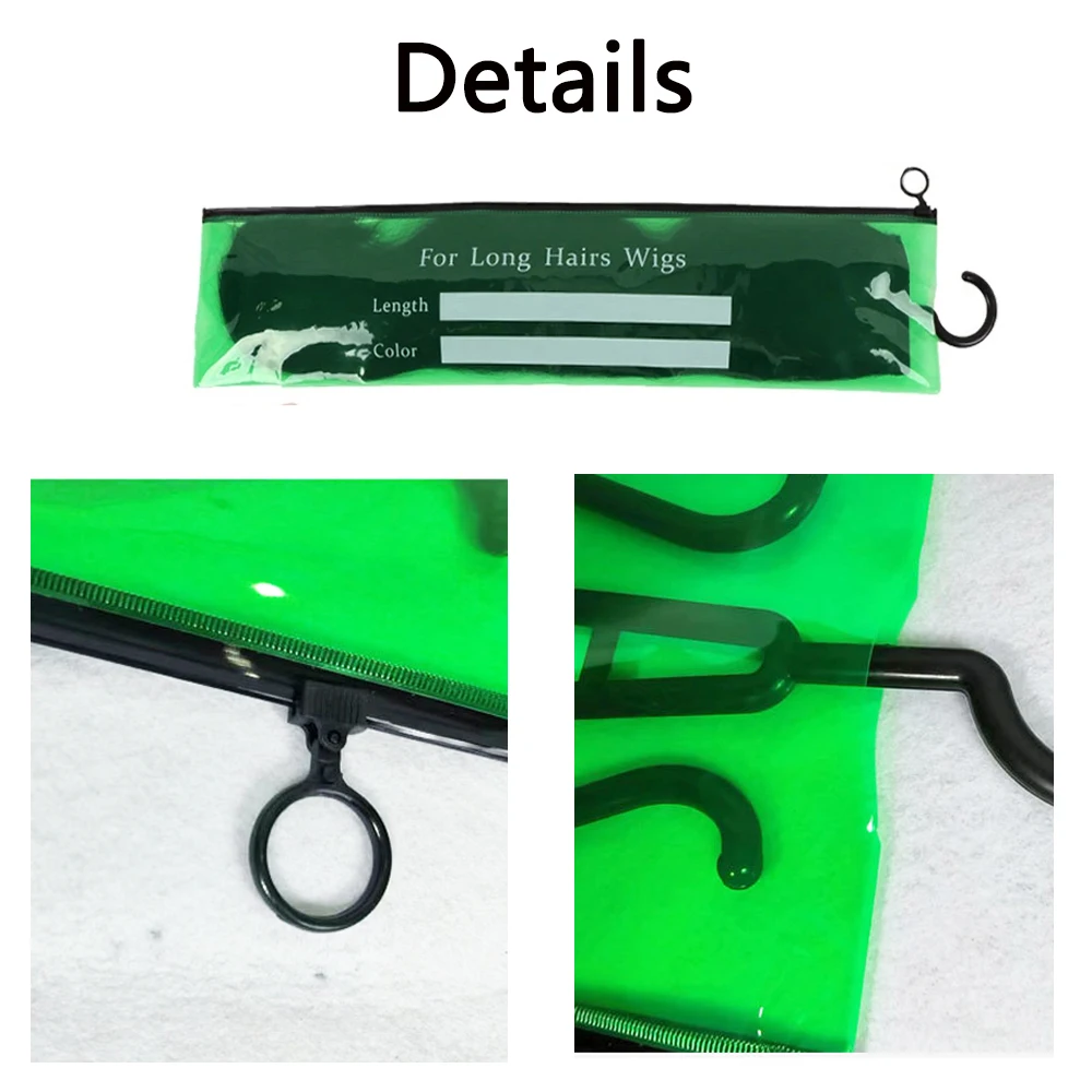 1Set borsa per parrucca con gancio per parrucca/estensioni dei capelli borsa per capelli grande per parrucche Multiple custodia per parrucca in Pvc con cerniera