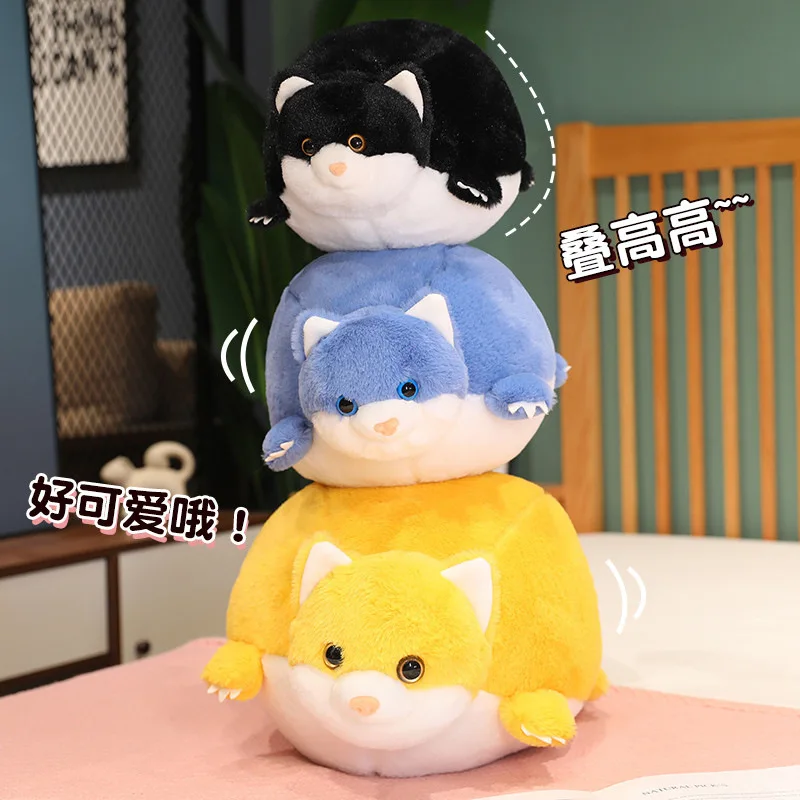 Simulation Fat Round Cat Plush Toys Stuffed Crocodile Puffer Fish Animal Doll Soft Pillow Cute Gift for  Girl