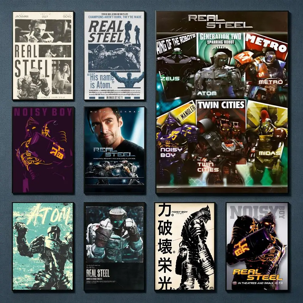 Cool Movie Real Steel Painting Calligraphy HD Canvas Art Print Wall Decor for Bars Coffee Shops Clubs Rooms