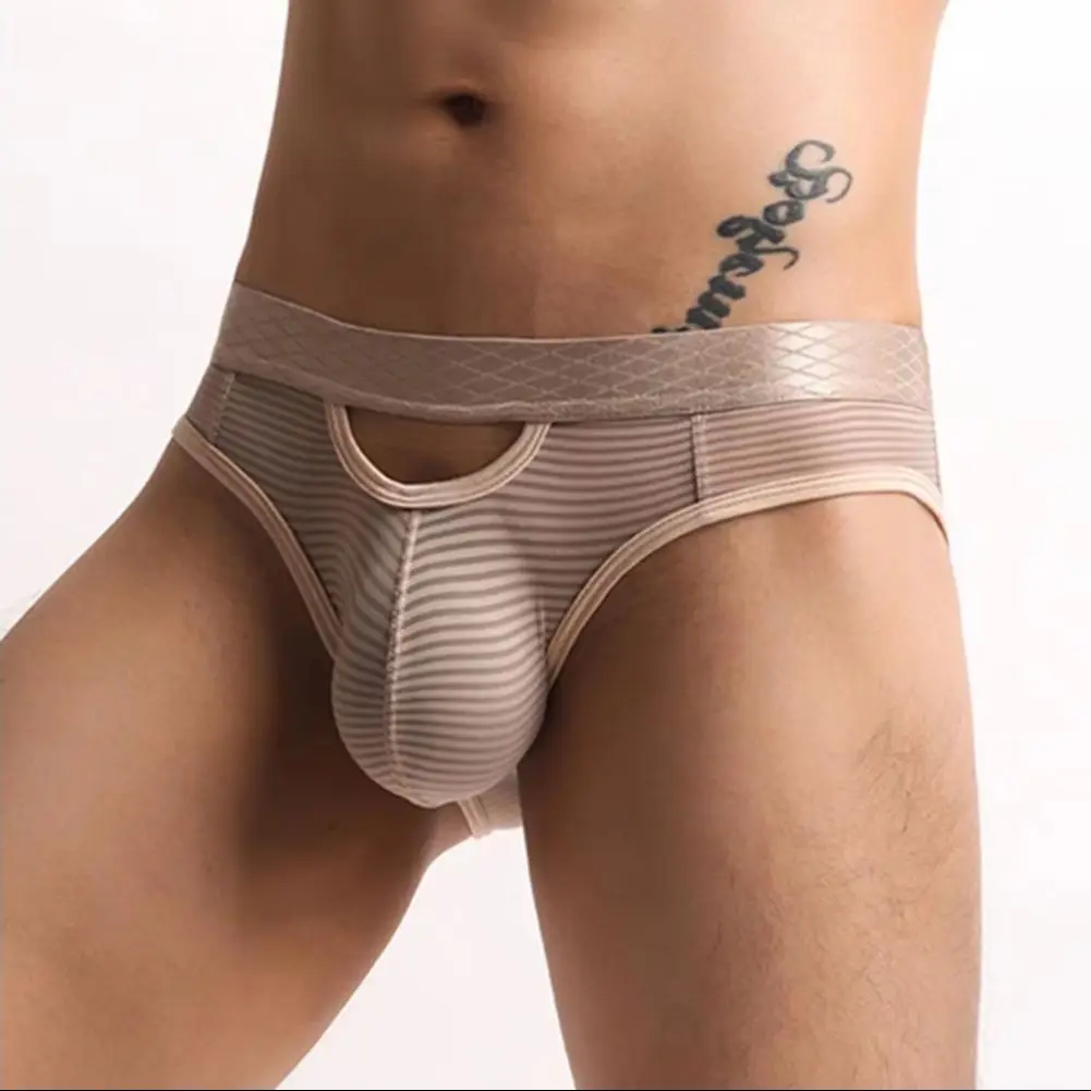 

Мужские трусы-брифы Delicate Wiring, облегающие, с высокой эластичностью, дышащие, сетчатые, с полосками, для максимальной поддержки