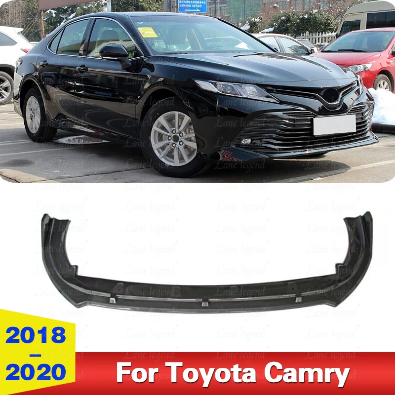 Car Front Bumper Lip Spoiler Splitter For Toyota Camry 2018 2019 2020 ABS Tuning Body kits High-end Upgrade Car Auto Parts