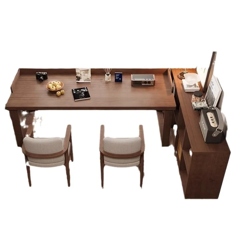 

Двойная скамейка из цельного дерева, домашний студенческий учебный стол, настольный компьютерный стол