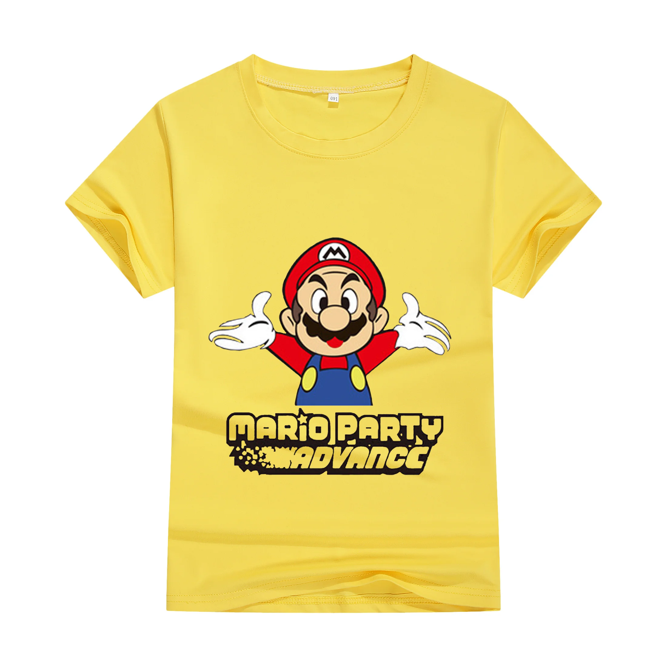 T-shirt Super Mario Bros pour enfants, 2024 coton, dessin animé, 100% T-shirt manches courtes col rond garçon fille, en coton imprimé, pour adolescents