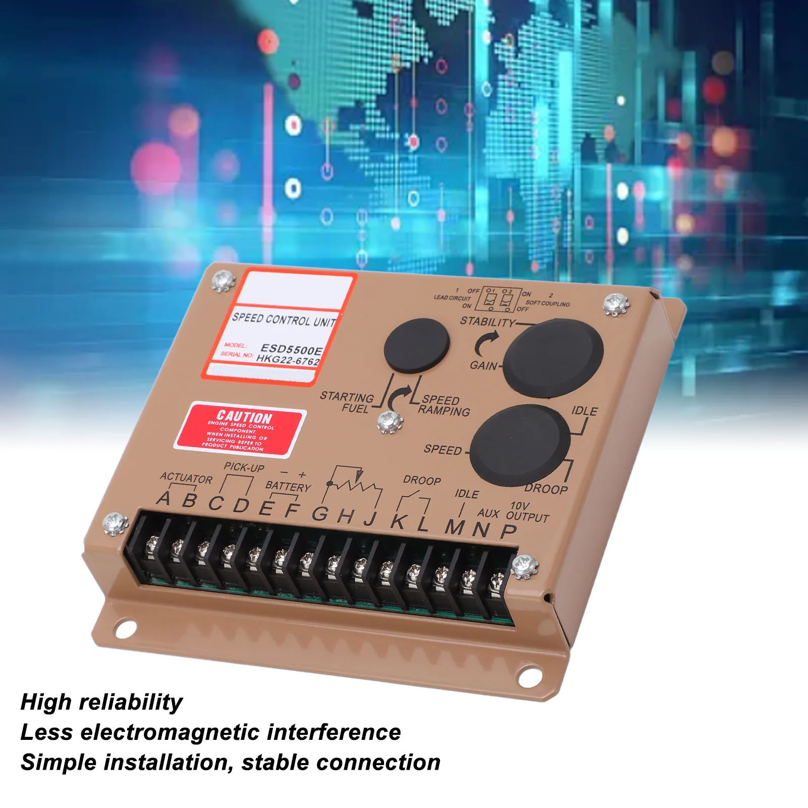 

ESD5500E Электронный регулятор двигателя, генераторная установка, медленный запуск, регулятор скорости холостого хода, 12 В, 24 В постоянного тока, электронный регулятор скорости