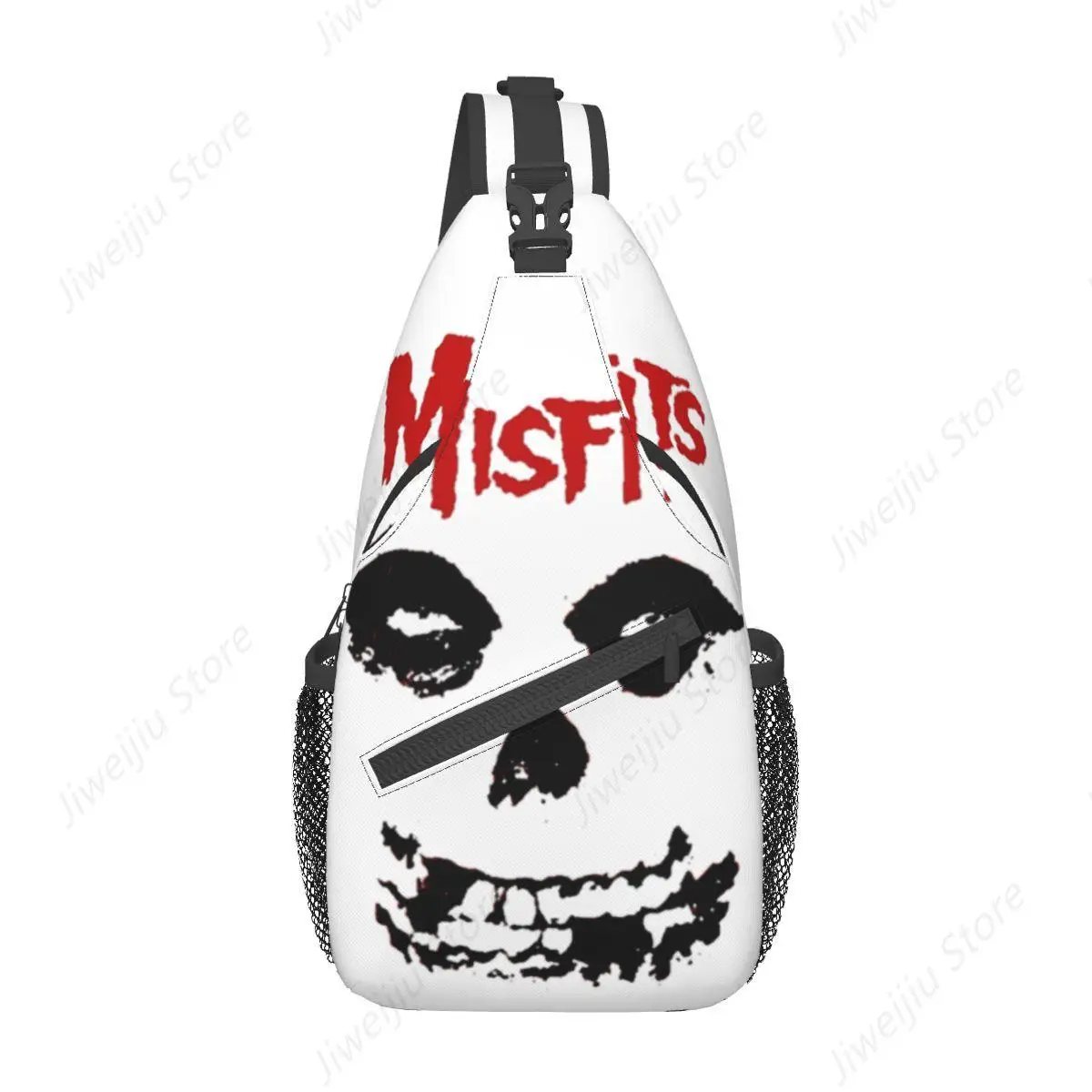 Misfits Skull Sling Bags Stuff For Unisex Casual Punk Rock Band Fanny Pack