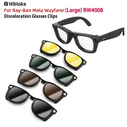 Hibloks Clip For Ray-Ban Meta Wayfarer RW4008/RW4012 (Large) Glasses Clip Polarized Sunglasses lenses Anti-Glare UV Protection