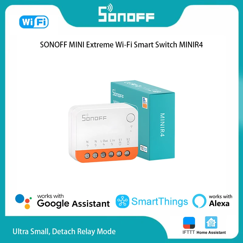 

SONOFF MINIR4 Wi-Fi Smart Switch 2-стороннее мини-экстремальное реле для умного дома Поддержка R5 S-MATE Голосовое управление Alexa Alice Google Home