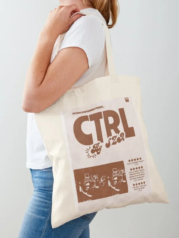 

Album Print - Ctrl by SZA (Brown/Beige) Poster Tote Bag reusable grocery bags Reusable bags Canvas bag for women eco bag folding