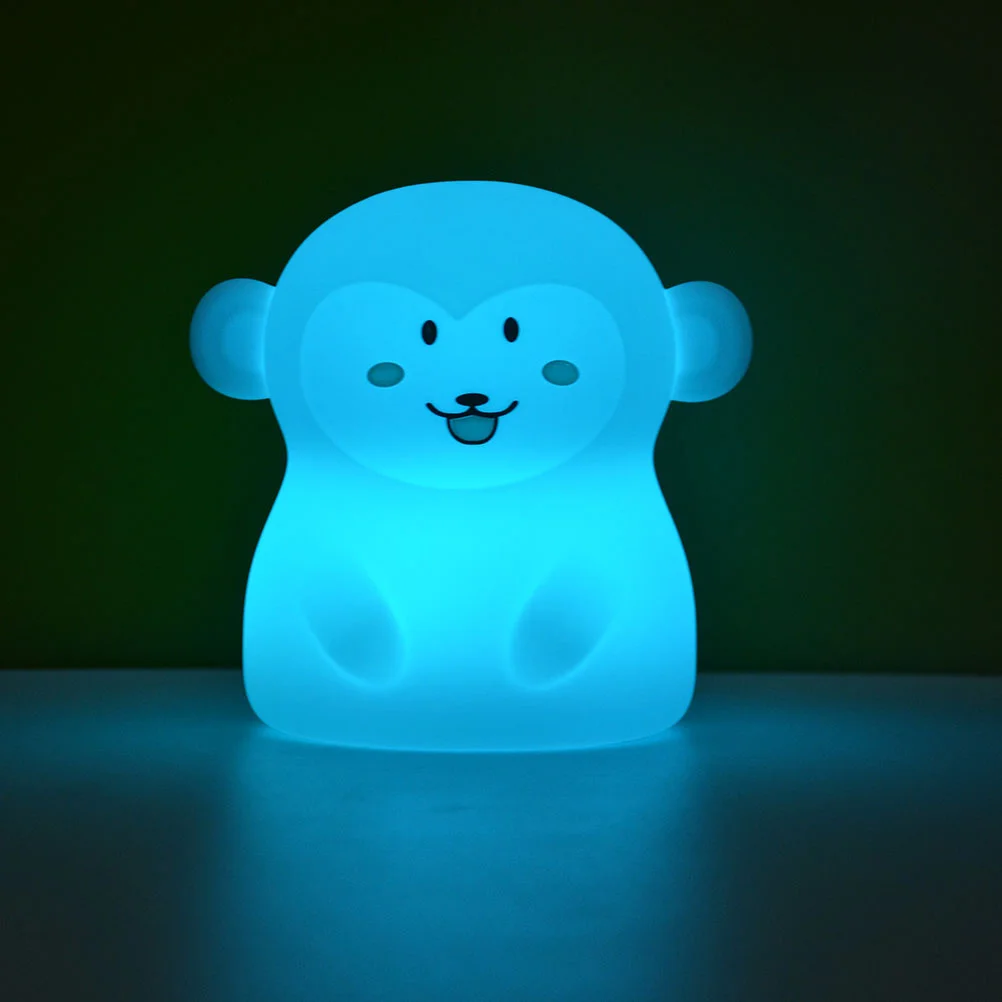 

Silicone LED Night Light Colorful Remote Control Monkey Shaped Lamp Soft Squeezable Baby Bedroom Night Light Gift for Kids