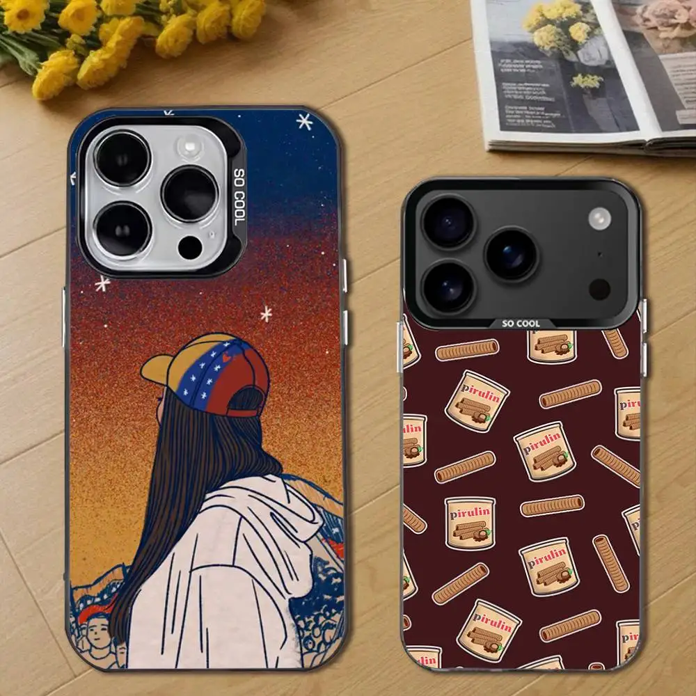 V-Venezuela esthetic Art Phone Case For iPhone 17,16,15,14,13,12,11,Pro,Max,Plus,E,Air,Mini Black Tpu Cover