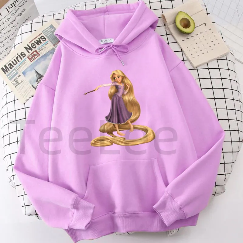 Rapunzel Princess Hoodies Unisex Anime Tangled Sweatshirts Women Kawaii Hip Hop 90s Harajuku Streetwear Female Clothes