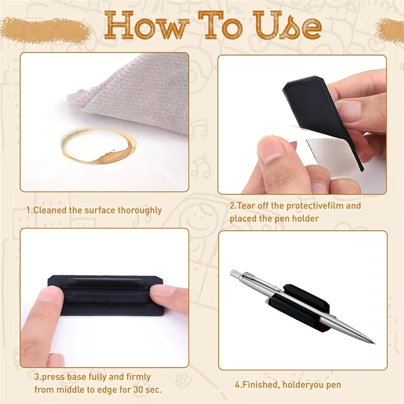 15PCS Pen Holder ,Adhesive Pen Holder Pencil Holder & Marker Holder Teacher Supplies For Desk Or Any Surface