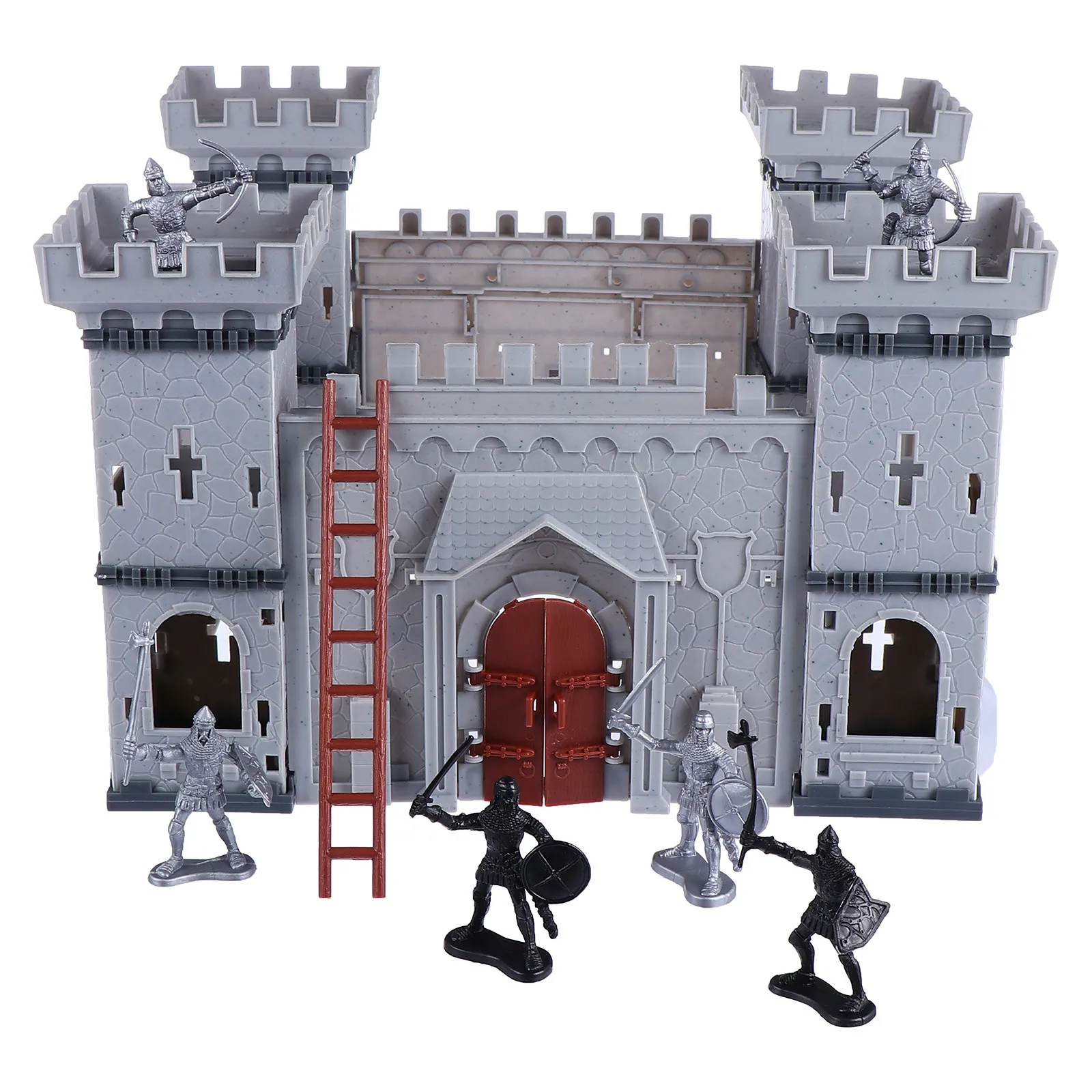 

1Set DIY Castle Soldiers Assembled Scene Layout Compact Realistic Set Educational Interactive Military Decoration