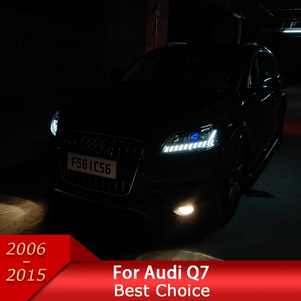 Car Lights for Audi Q7 2006-2015 SQ7 LED Auto Headlight Assembly Upgrade RS Q8 Style Design Bifocal Lens Exterior Accessories