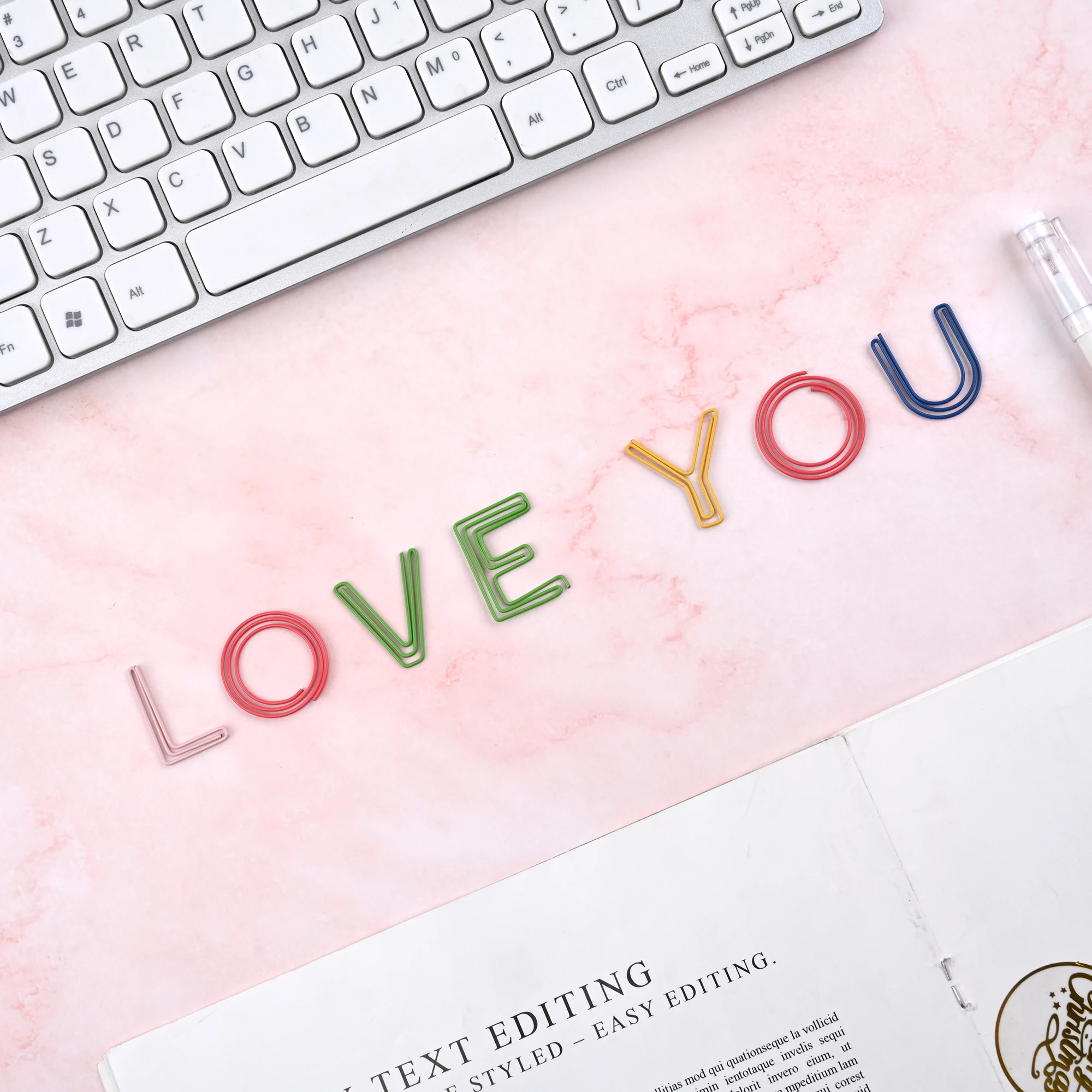 26pcs Paper Clips Stationery Set Cute Alphabet Paper Clips Binder Clips Photos Tickets Notes Letter Paper Clip Index Metal Clip