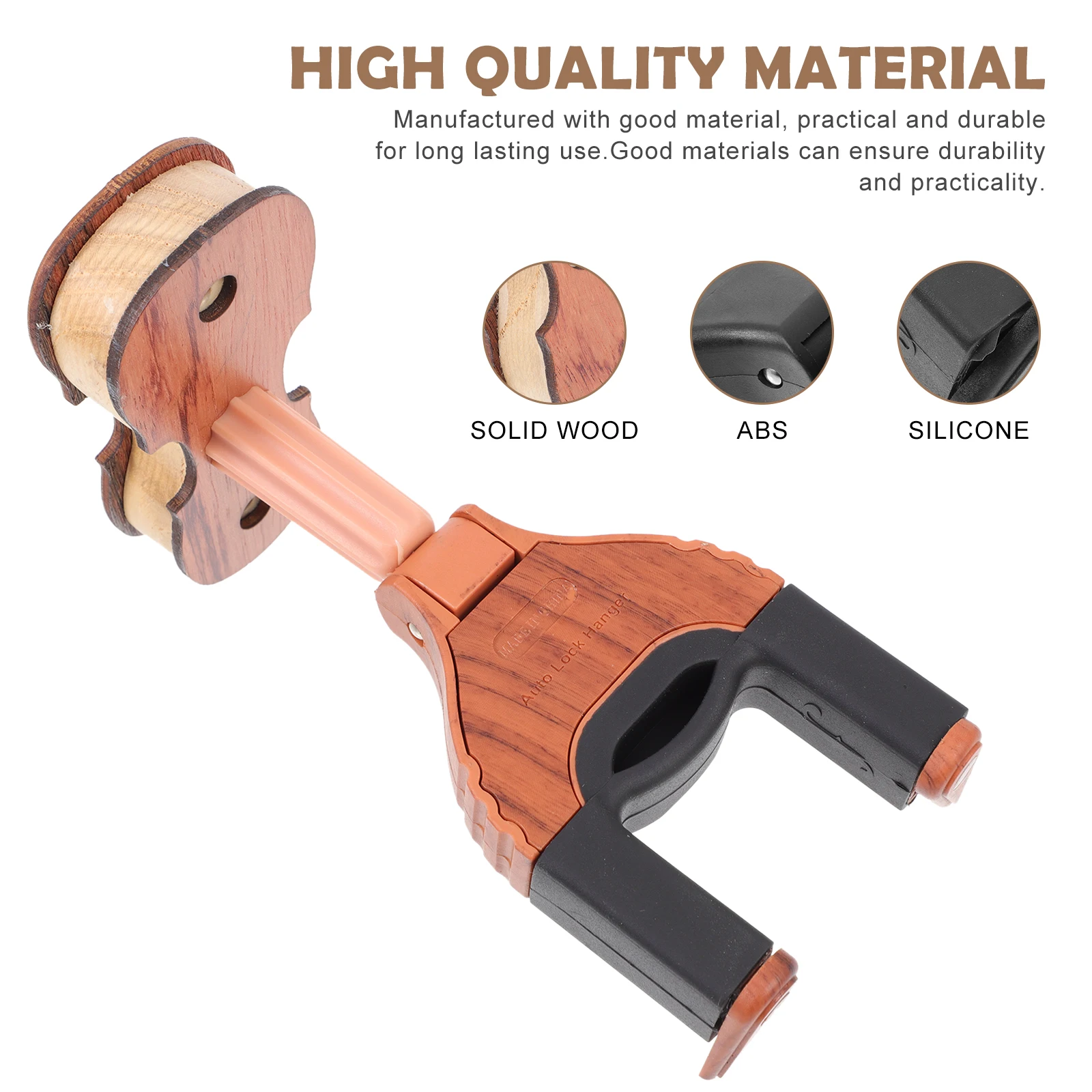

Automatic Lock Hook Ukulele Wall Mount Violin Hanger Viola Instrument Split Type