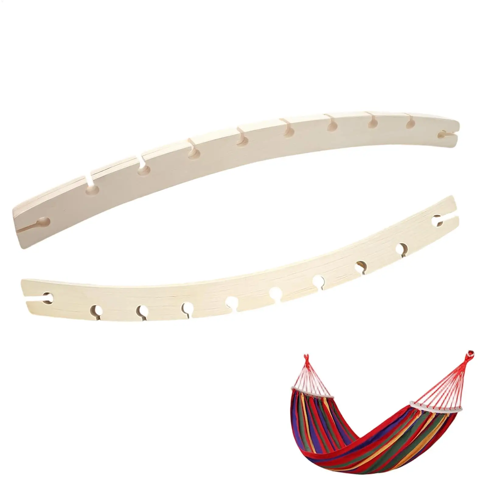 2 Pieces 10-Hole Wooden Hammock Spreader Bar Swing Crossbars Replacement Accessories for Outdoor Patio Camping Balcony Garden