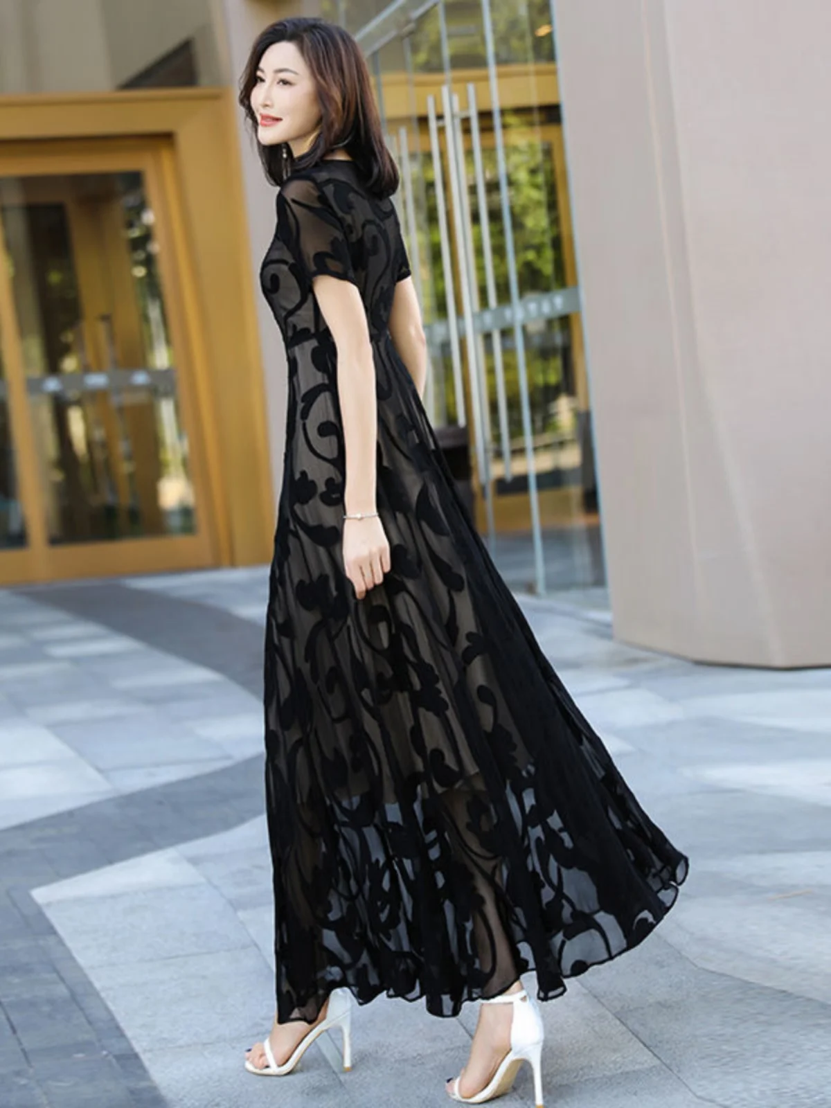 Estate 2025 Bla Ritaglio floreale Maxi Dr Gonna a trapezio a vita media Vaion Gonna lunga alla caviglia Ele Gonna intera da donna Dr