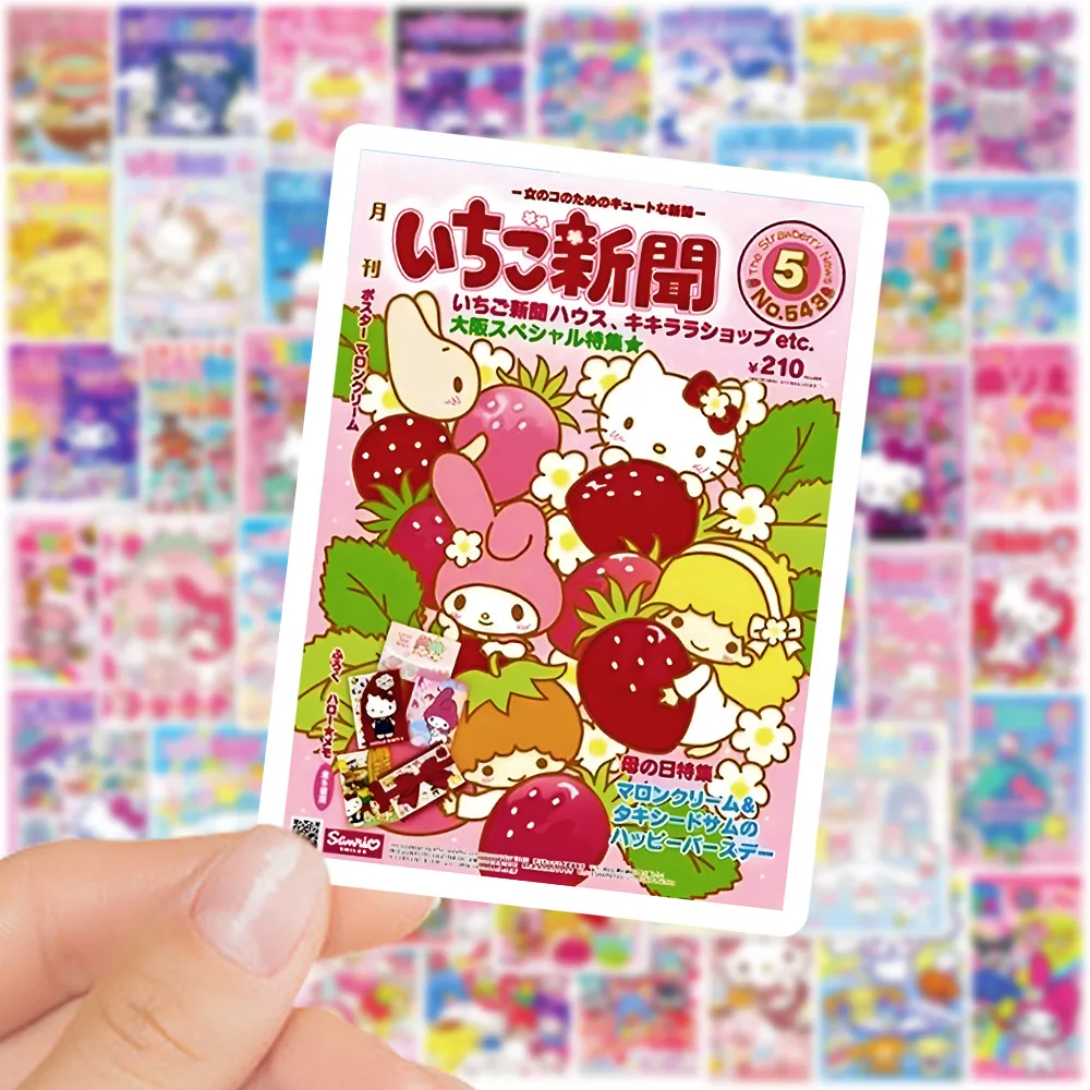 Sanrio Sealing Labels Adesivos, Papelaria decorativa estética, Laptop Cute Cartoon, Hello Kitty Decalques, Brinquedos para crianças, 10 Pcs, 25 Pcs,