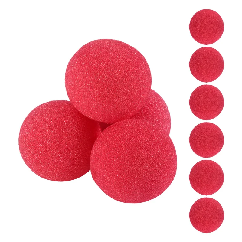 

AED5-10Pcs Adorable Red Ball Sponge Clown Nose For Party Wedding Decoration Christmas Halloween Costume Magic Dress Accessories