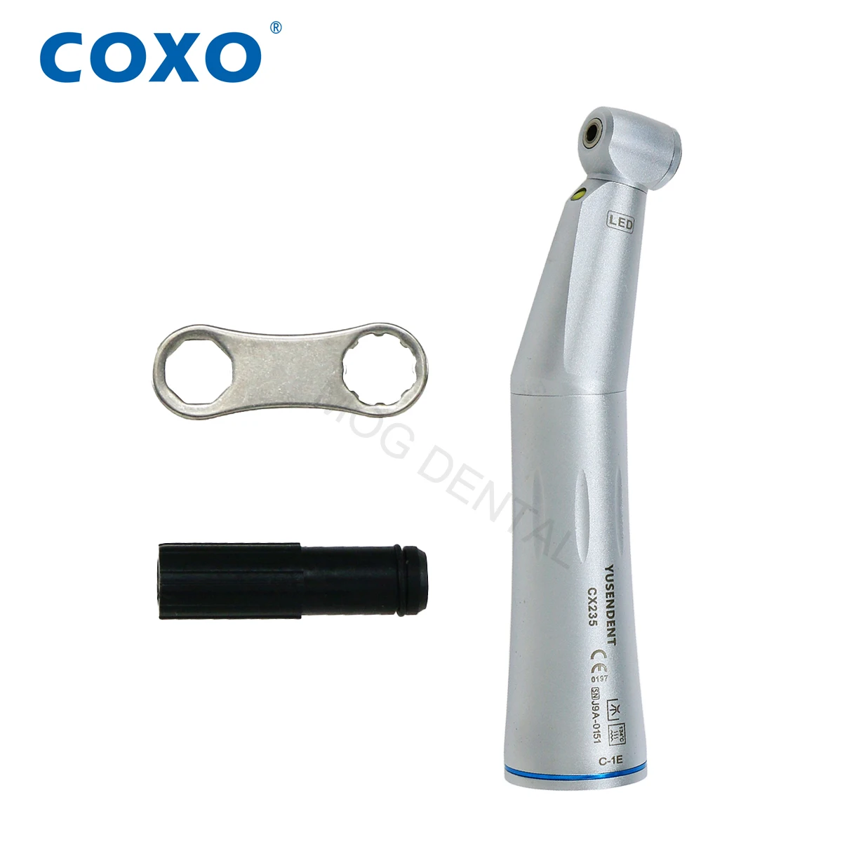 COXO yusent Dental kecepatan rendah Handpiece 1:1 LED kontra sudut Handpiece CX235-1E Internal Water Spray Fit NSK KAVO