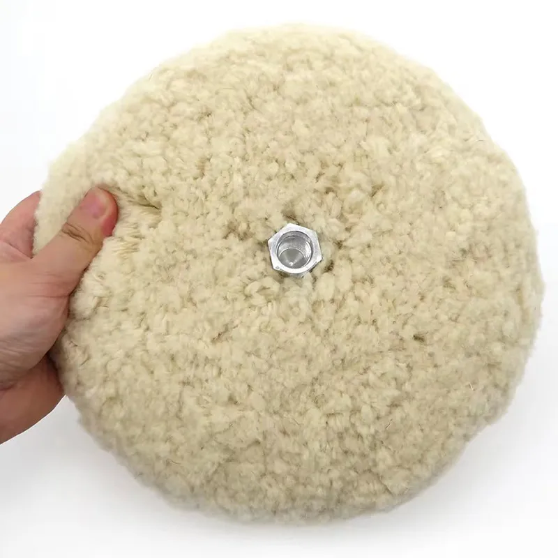 1PCS 7 Inch 100% Wool Polishing Pad Double Sided Hook & Loop For Compound Cutting & Buffing Auto Marine Trucks Car Repair Tools
