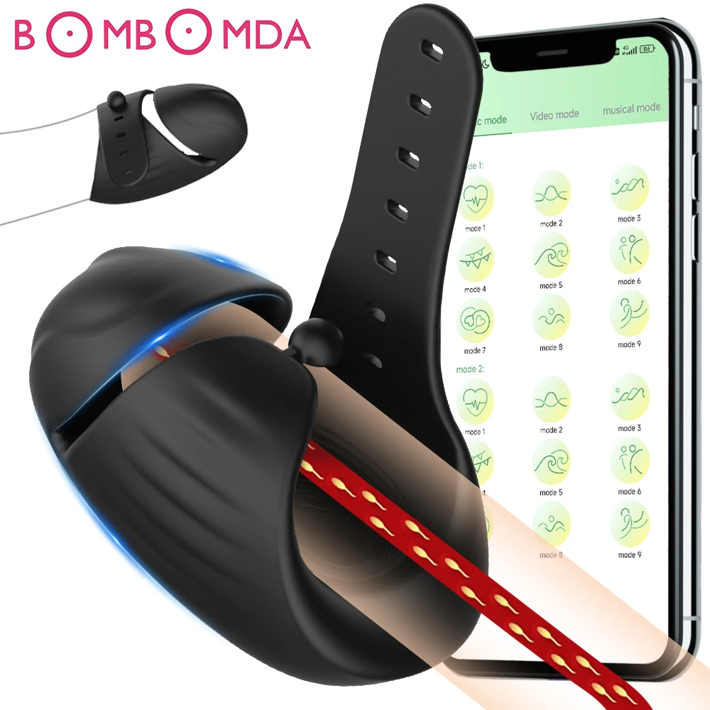 Bluetooth Powerful Vibrator For Men Glans Massager Sex Machine Penis Delay Trainer Automatic Male Masturbator Sex Toys for Adult