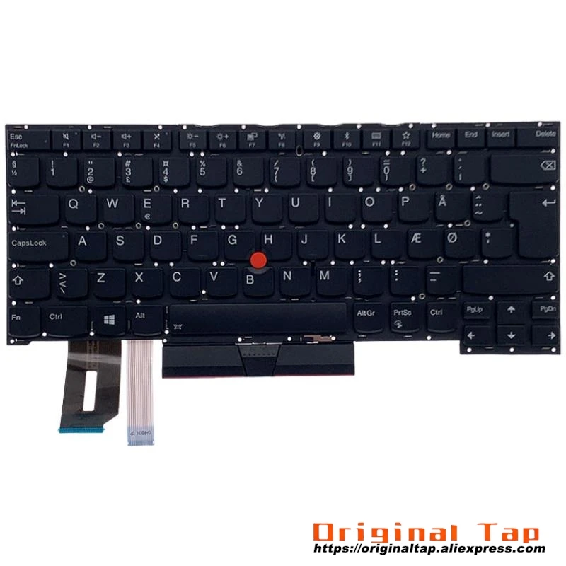 DK Danish Backlit Keyboard for Lenovo Thinkpad T490s T495s SN20R66050 SN20R66122