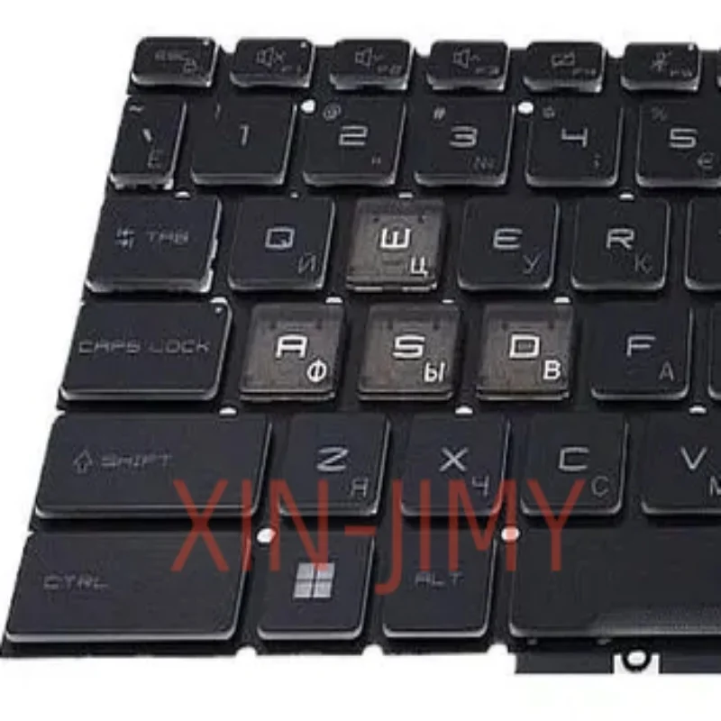 New Keyboard For MSI Bravo 17 C7VF Russian Black with Blue-Backlit