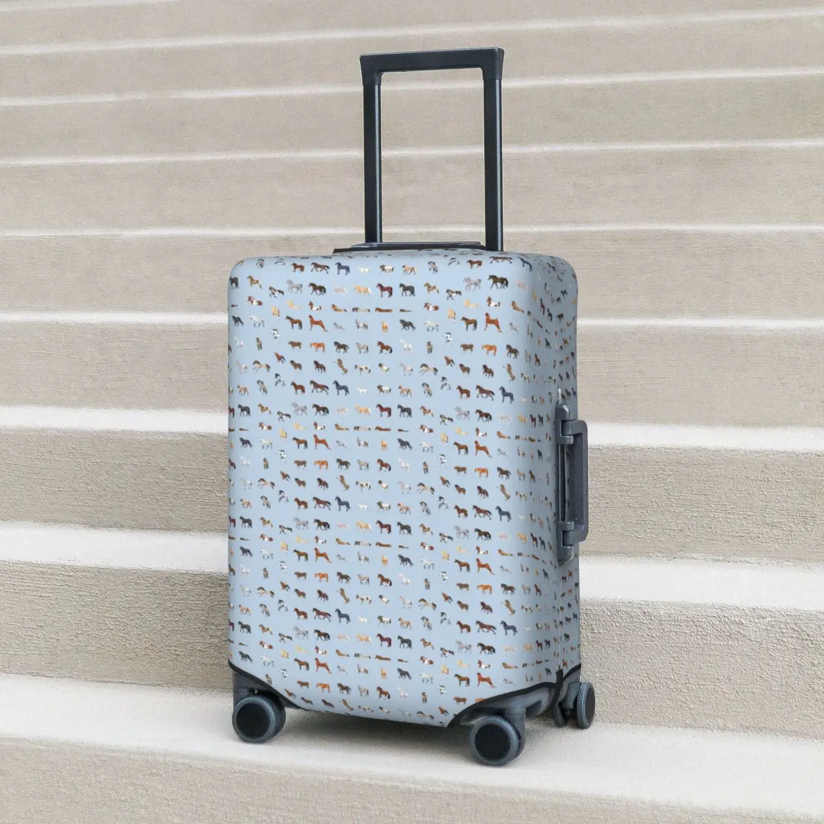 USA Horse Breeds Pattern Suitcase Cover Protection Elastic Travel Luggage Protector Covers for 18-32 Inch