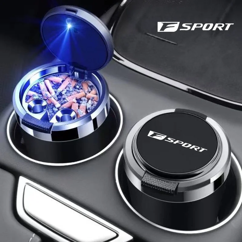 Car Ashtray Cigarette Ash Holds Cup LED Light Automotive Ashtray For Lexus Fsport F sport RX 300 330 IS 250 GX 400 460 UX