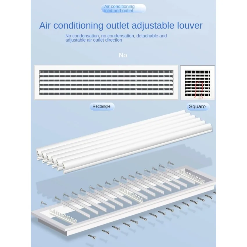 Image 6: Cadre d'entrée d'air, diffuseur d'air de grille de ventilation pour système de climatisation centrale avec panneau étendu