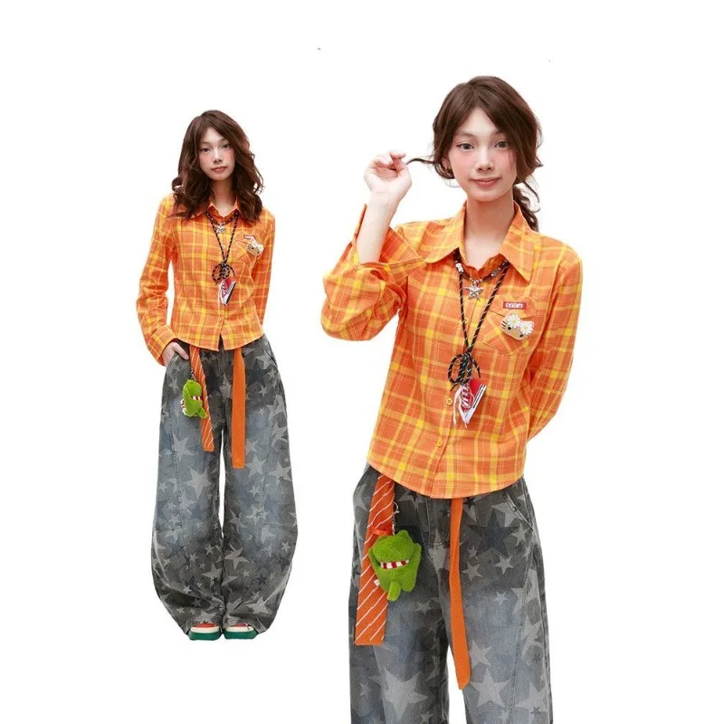 سانريو مرحبا كيتي المرأة القمصان متعة قلادة طويلة الأكمام بلايز Y2k امرأة الملابس الأمريكية قصيرة العصرية منقوشة امرأة البلوزات #1