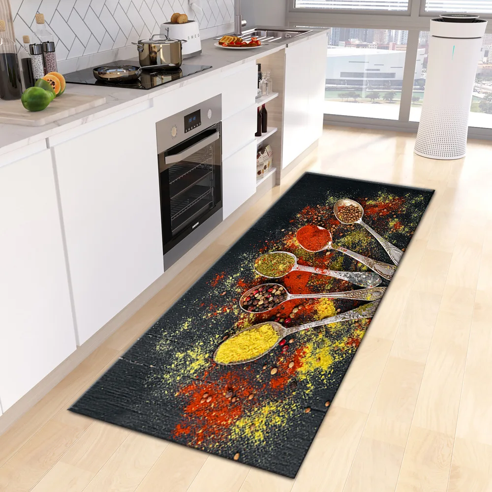 VIKAMA Modern Kitchen Crystal Pile Home Decorative Carpet Entryway Hallway Living Room Non-Slip Dirty Resistant Carpet