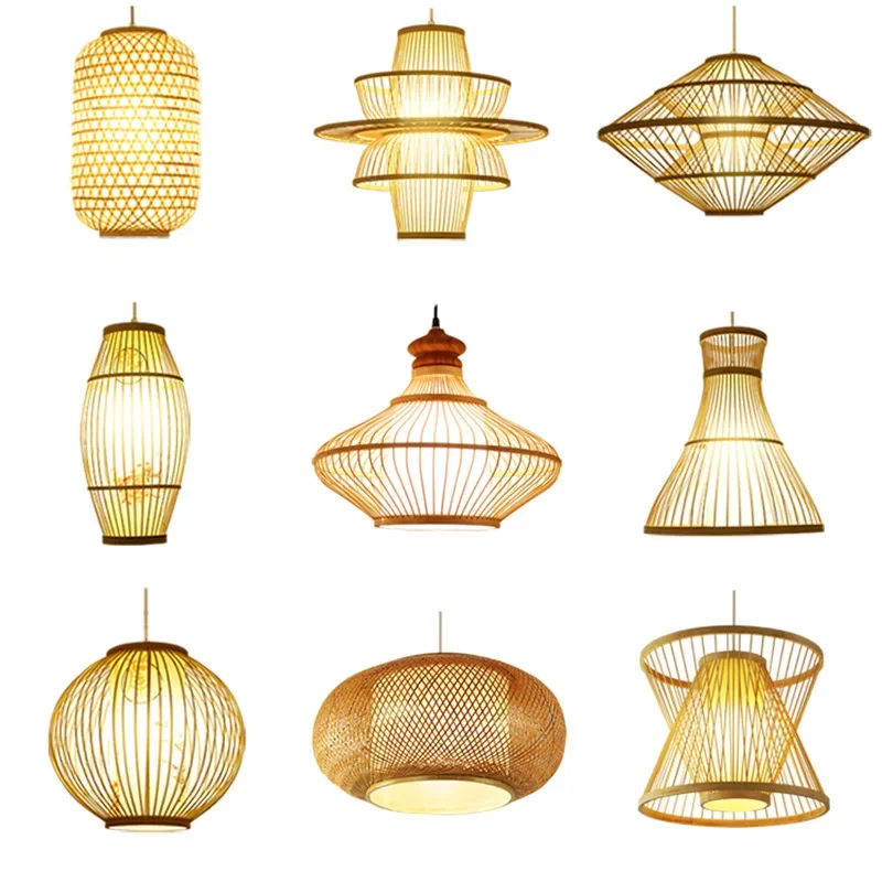 

Chinese chandelier B & B restaurant Bamboo weaving bamboo art lantern hotel farm creative Japanese