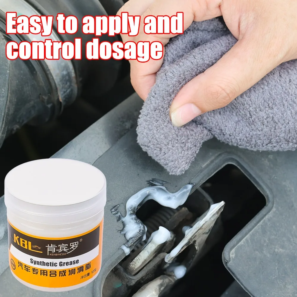 Kit Gemuk Putih 100G Roda Gigi Bantalan Rantai Mobil Formula Minyak Mineral Serbaguna Suhu Tinggi dengan Handuk Sikat
