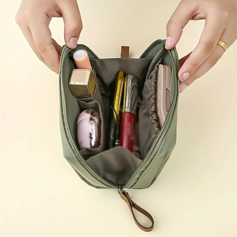 Small Solid Color Portable Makeup Bag, Travel Cosmetic Pouch, Storage Organizer For Daily Use