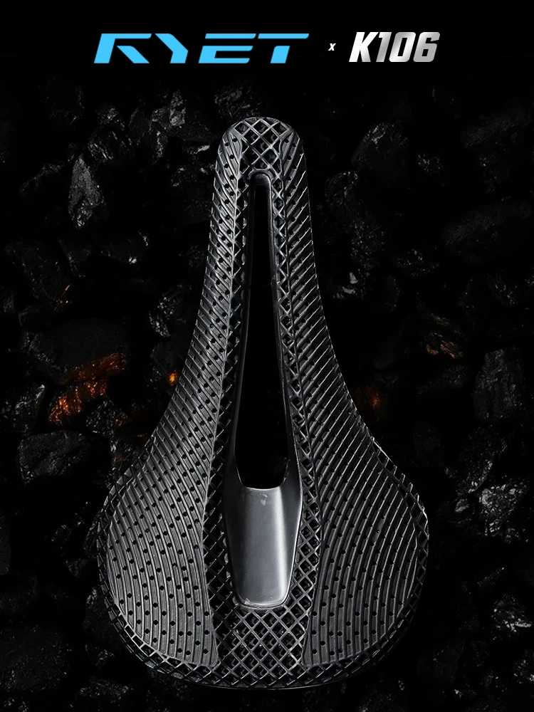 AliExpress RYET 3D Printed Vacuum Bike Saddle Full Carbon Fiber Oval 7x9mm Rails MTB Road Gravel Cycling Saddle 143mm Wide for Men Women