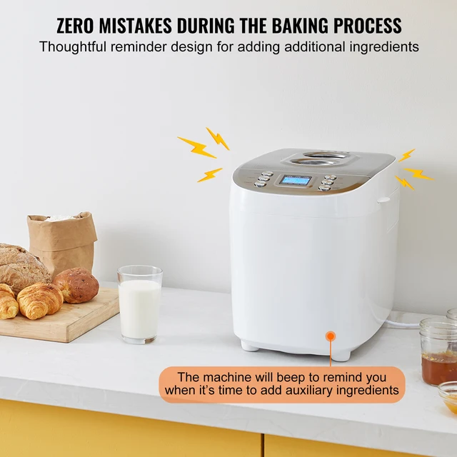 SucceBuy 3 LB Bread Maker 15-in-1 Dough Machine Nonstick Ceramic Pan Automatic Bread maker with Gluten Free Setting 6 SucceBuy 3 LB Bread Maker 15-in-1 Dough Machine Nonstick Ceramic Pan Automatic Bread maker with Gluten Free Setting 6