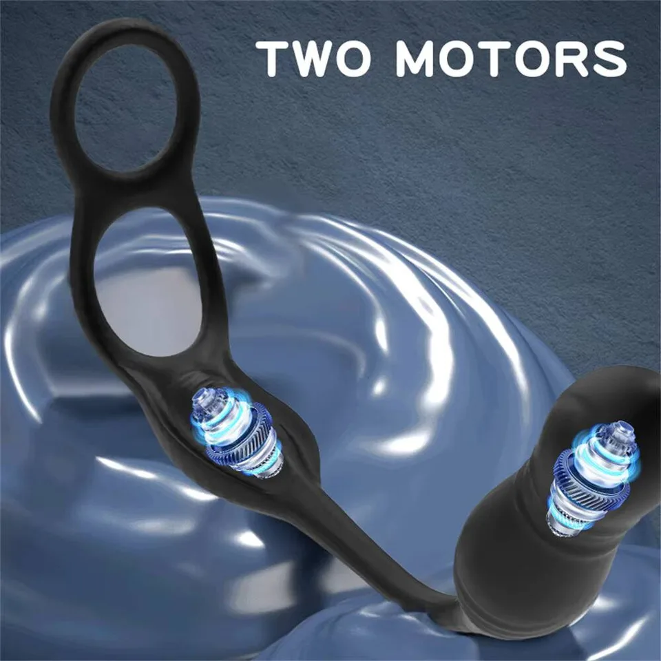 Prostate Massager Vibrator 3 In 1 Anal Plug Cock Ring For Men Remote Control Vibrating Penis Ring Butt Plug For Male Gay Sex Toy view 4