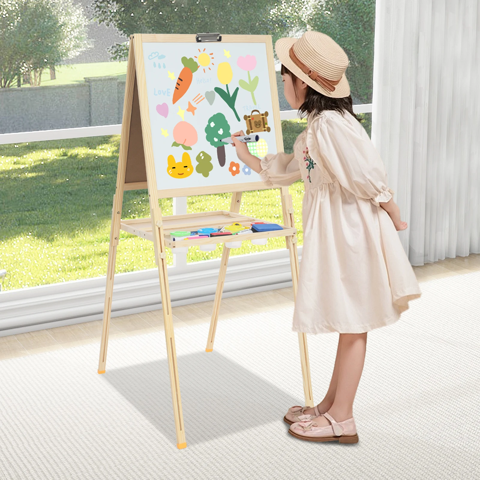 Adjustable Standing Art Easel for Kids - Kids Easel Perfect for Drawing And Painting Activities