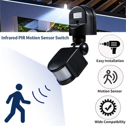 Infrared PIR Motion Sensor 220V 110V 12V Adjustable Time Lux Sensitivity Light Sensor for Security Floodlights