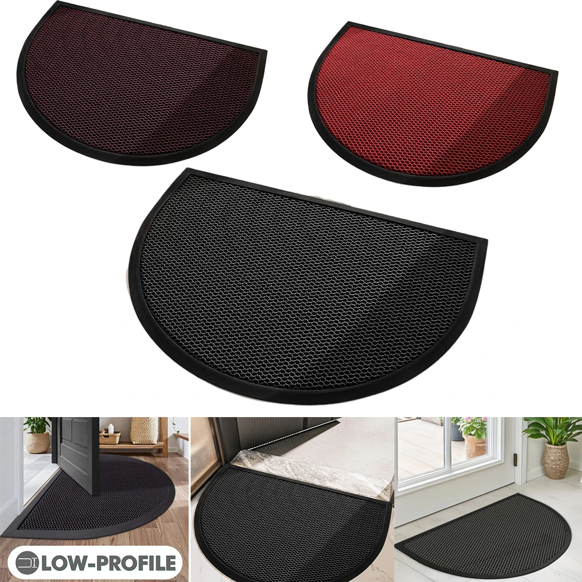 

2026Dust Removal Non-slip Half Circle Welcome Mat/outdoor Entrance Channel Durable Anti Slip Rubber Front Door Mat Home Entrance