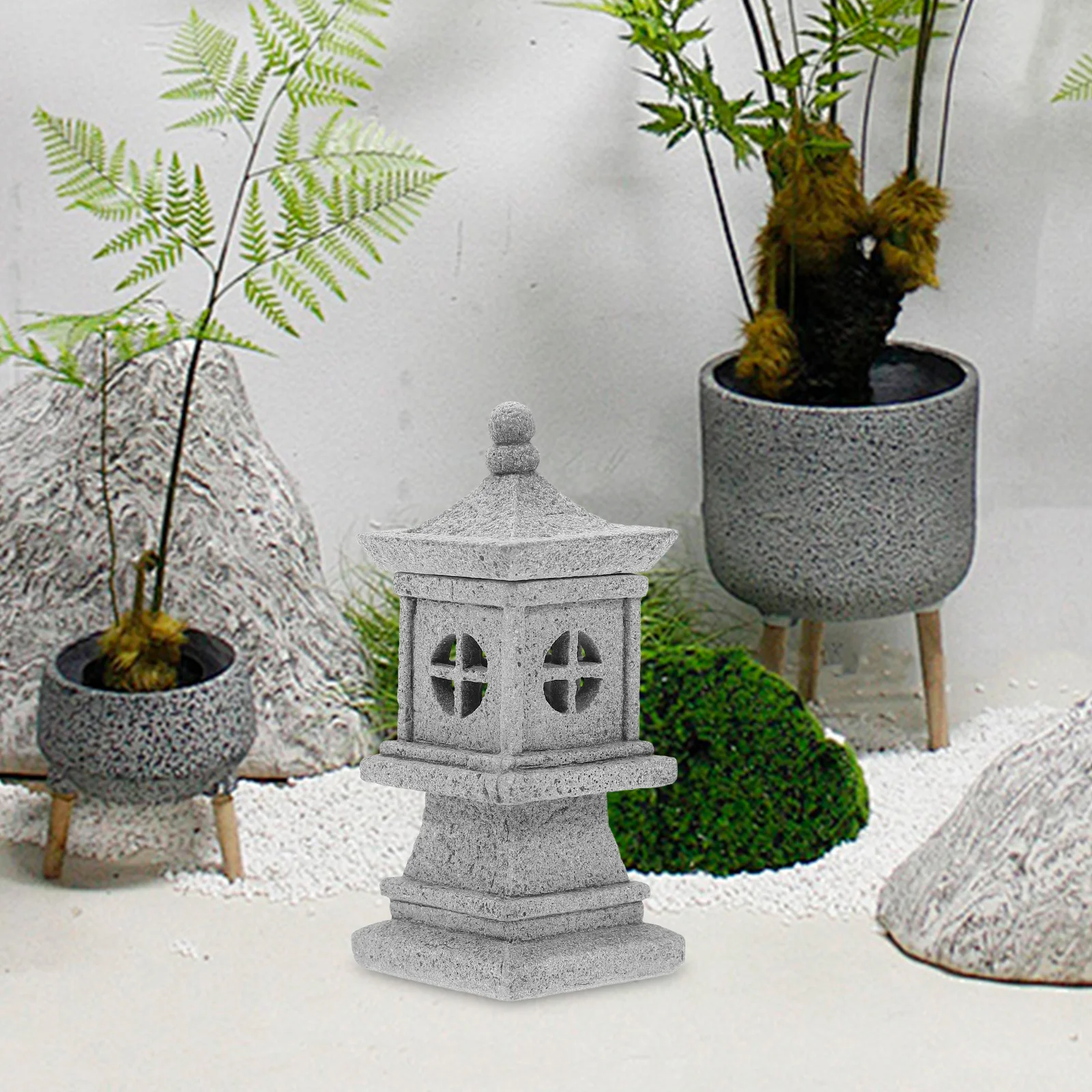 

Mini Stone Lantern Pavilion Statue Creative Garden Mini Pavilion Decoration Micro Landscape Bonsai Zen Garden Ornament
