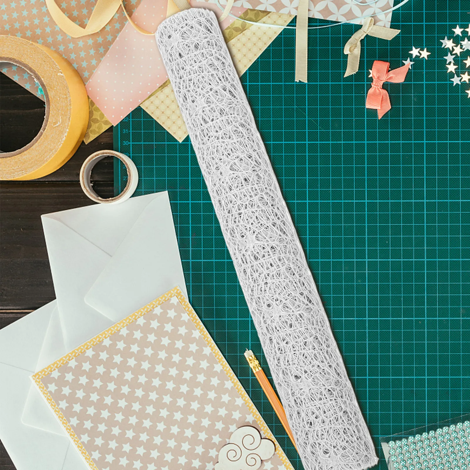 Jacquard Net Gauze Roll for Gift Wrapping, Wedding Decor, Party Backdrop & DIY Hanging Craft – Bright Colors, Large Size