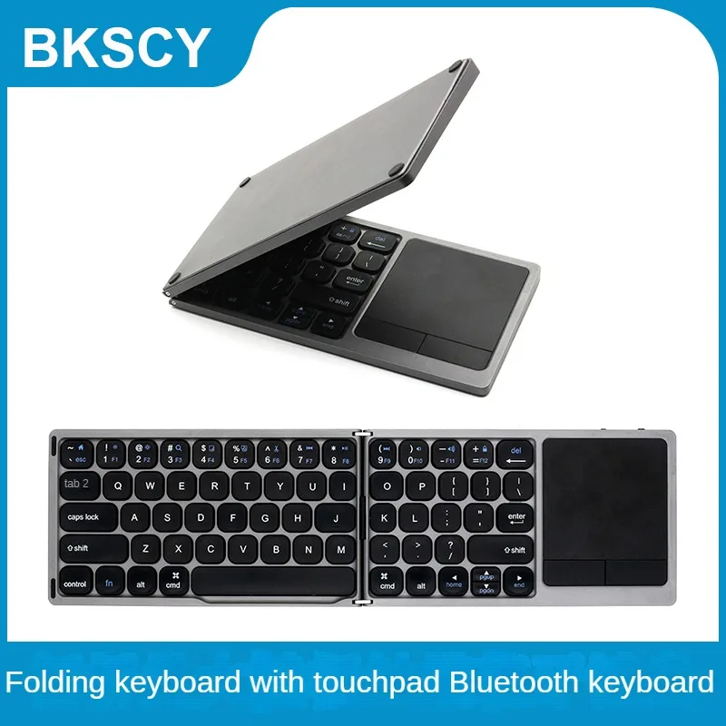 

Foldable Bluetooth BT Keyboard with Touchpad Full-Size Wireless Folding Keyboard Rechargeable Travel Keyboard for iOS Android