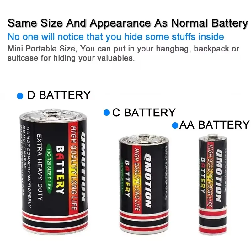 Portable Hidden Storage Dry Cell Battery Empty Case Sight Secret Hide Cash Jewelry Pills For Travel Outdoor Money Safe