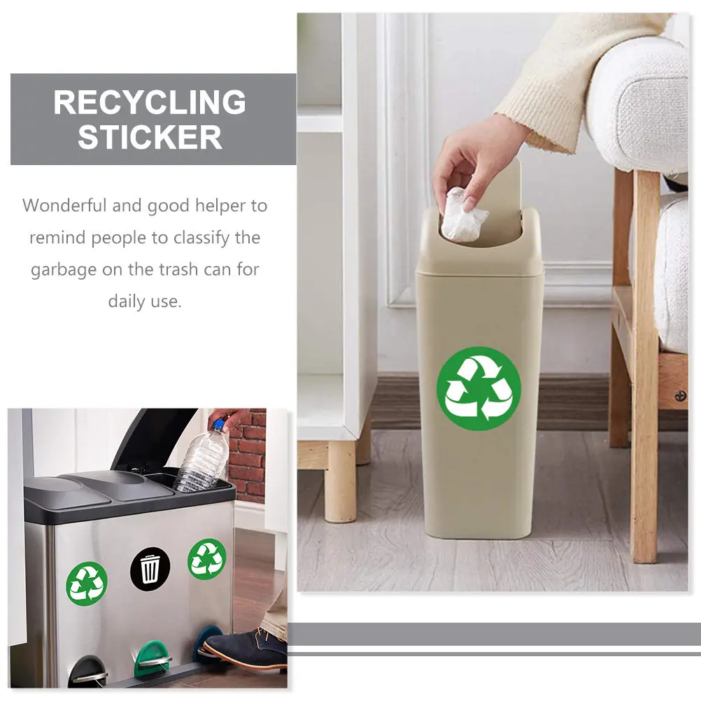 1Set Classification Sticker PVC Trash Can Recycle Sticker Waterproof Removable Garbage Sorting Label for Home Office Restaurant
